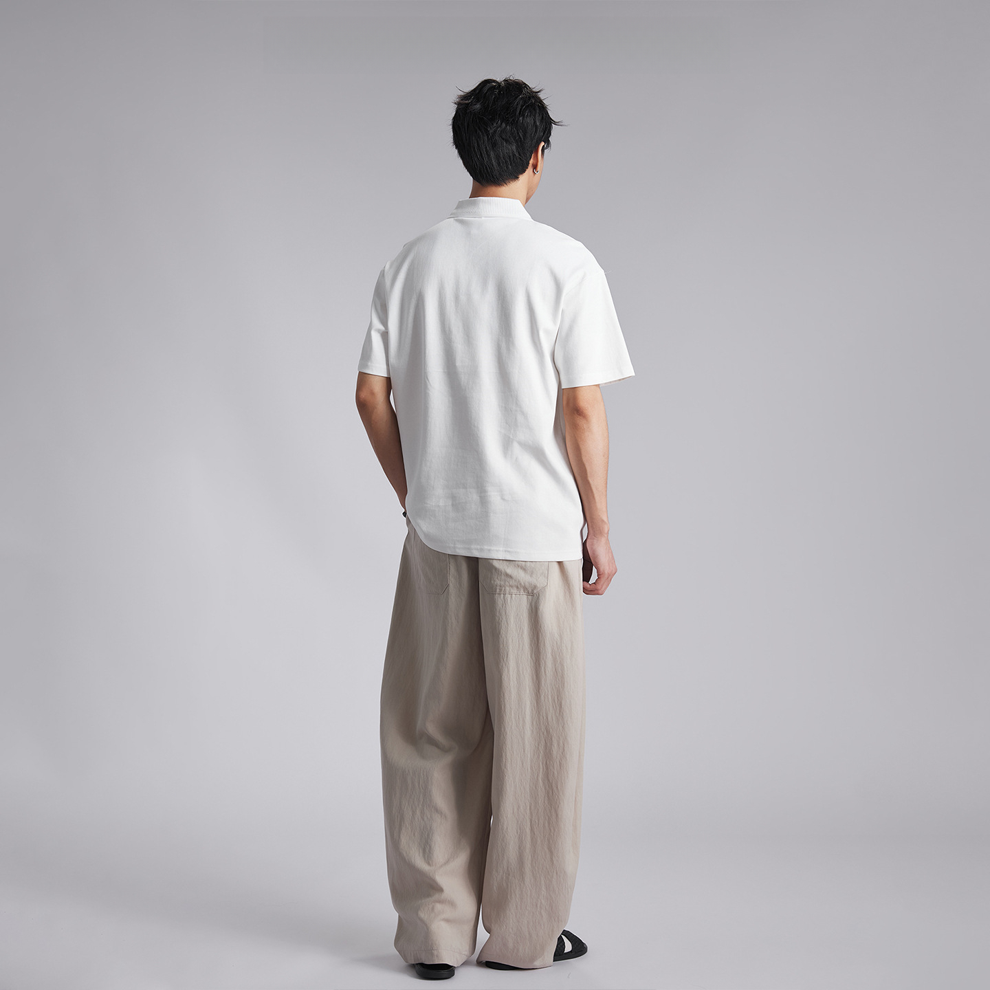 明線撞色半拉鏈親膚透氣POLO衫