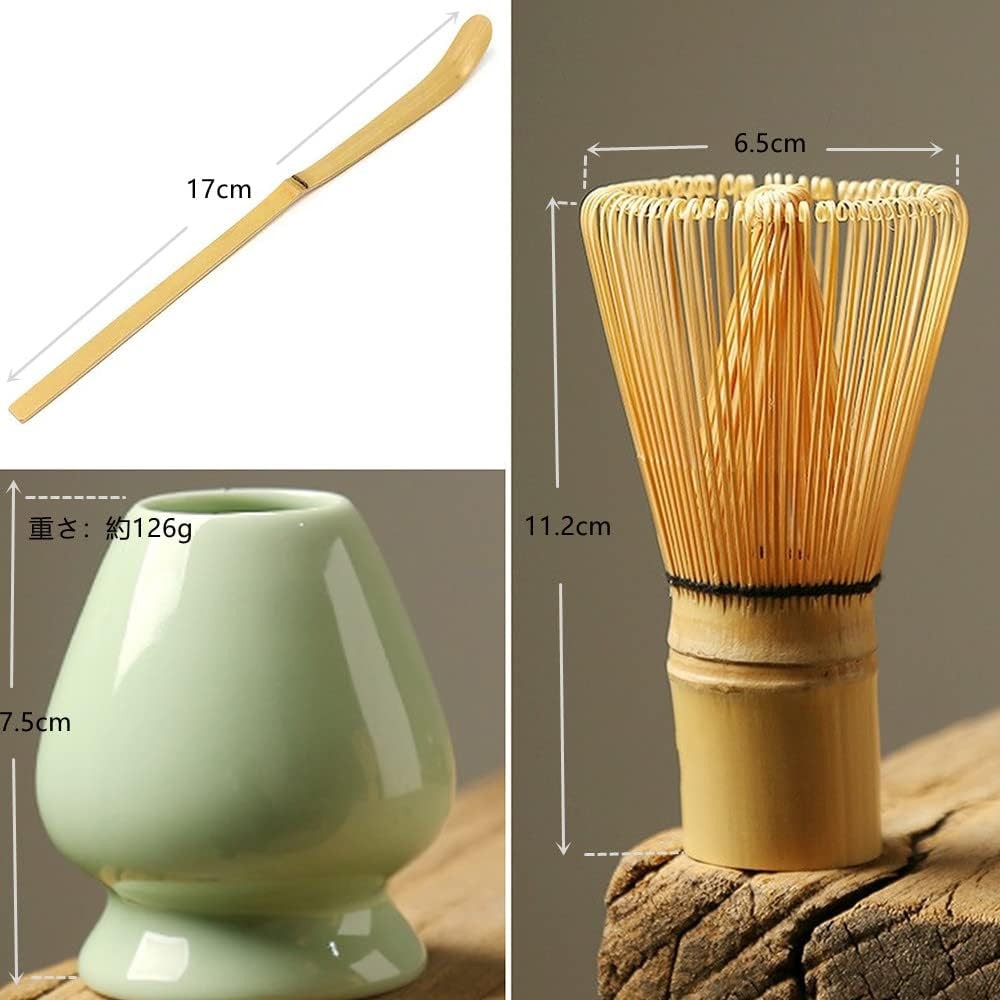 Matcha Whisk Set | 100-Prong Chasen + Chasen Holder + Chashaku | Japanese Tea Ceremony Set 【Direct from Japan】