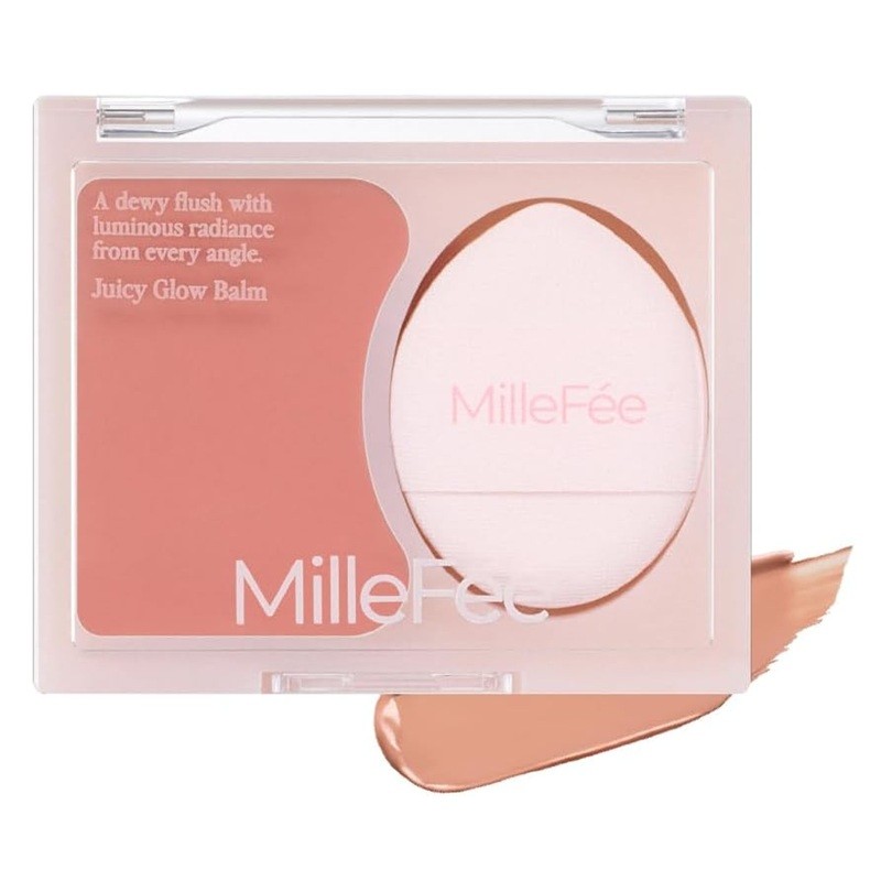 MilleFée Juicy Glow Balm Cheek Highlighter With Finger Puff【Direct from Japan】-FUKUOKA_OTAKU