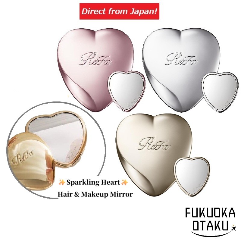 Refa Heart Mirror Makeup Hair Styling Touch-Up Compact Handheld Mirror【Direct from Japan】-FUKUOKA_OTAKU