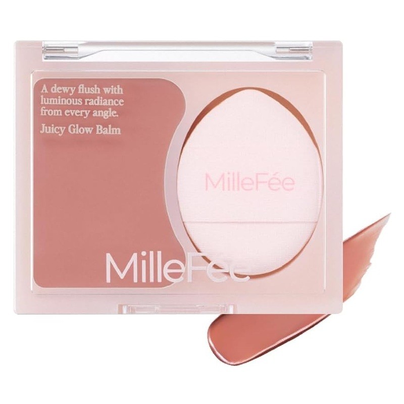 MilleFée Juicy Glow Balm Cheek Highlighter With Finger Puff【Direct from Japan】-FUKUOKA_OTAKU