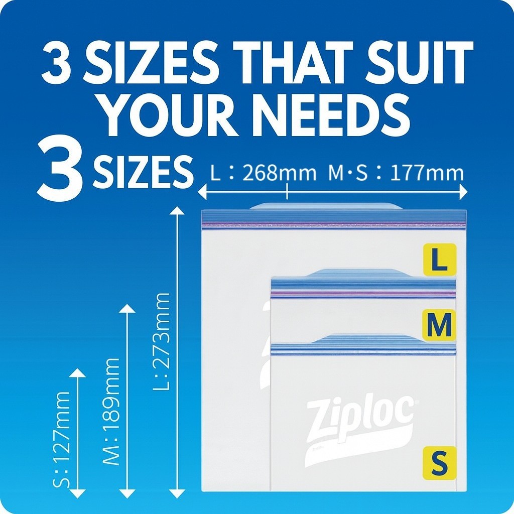 Asahi Kasei Ziploc Freezer Bag Double Zipper Airtight Storage Bag for Freezing & Microwaving【Direct from Japan】