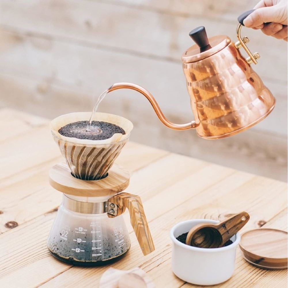 HARIO V60 Heat-Resistant Glass Dripper Olive Wood 2 Types Coffee Accessories 【Direct from Japan】-FUKUOKA_OTAKU