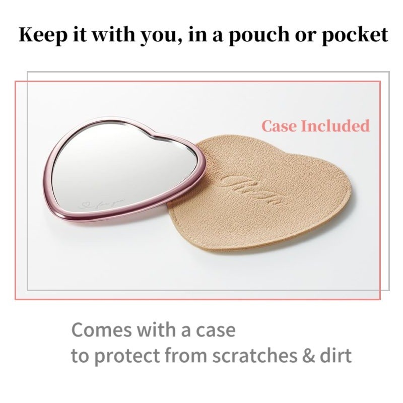 Refa Heart Mirror Makeup Hair Styling Touch-Up Compact Handheld Mirror【Direct from Japan】-FUKUOKA_OTAKU