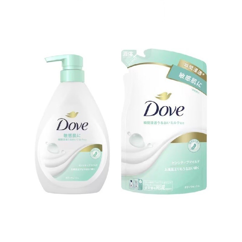 Dove Body Wash Sensitive Mild Bottle 470g/Refill 330g, 640g/Bottle + Refill【Direct from Japan】