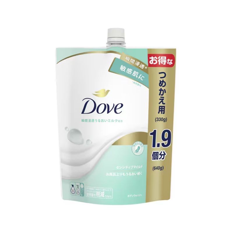 Dove Body Wash Sensitive Mild Bottle 470g/Refill 330g, 640g/Bottle + Refill【Direct from Japan】