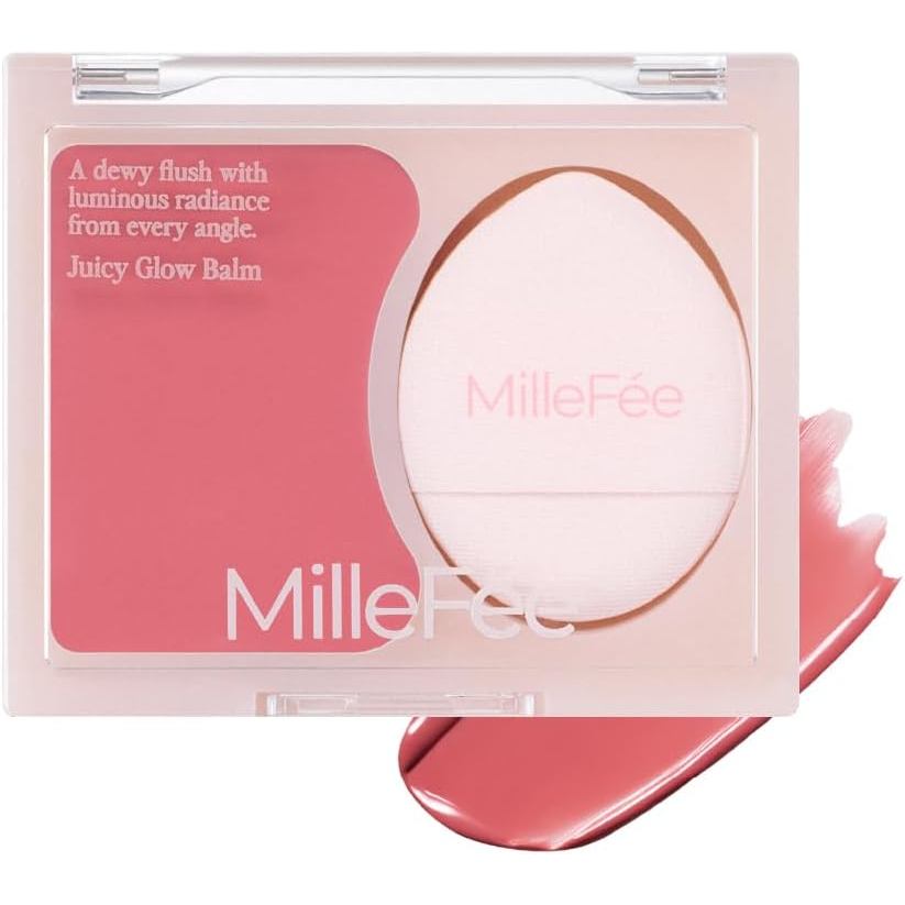 MilleFée Juicy Glow Balm Cheek Highlighter With Finger Puff【Direct from Japan】-FUKUOKA_OTAKU