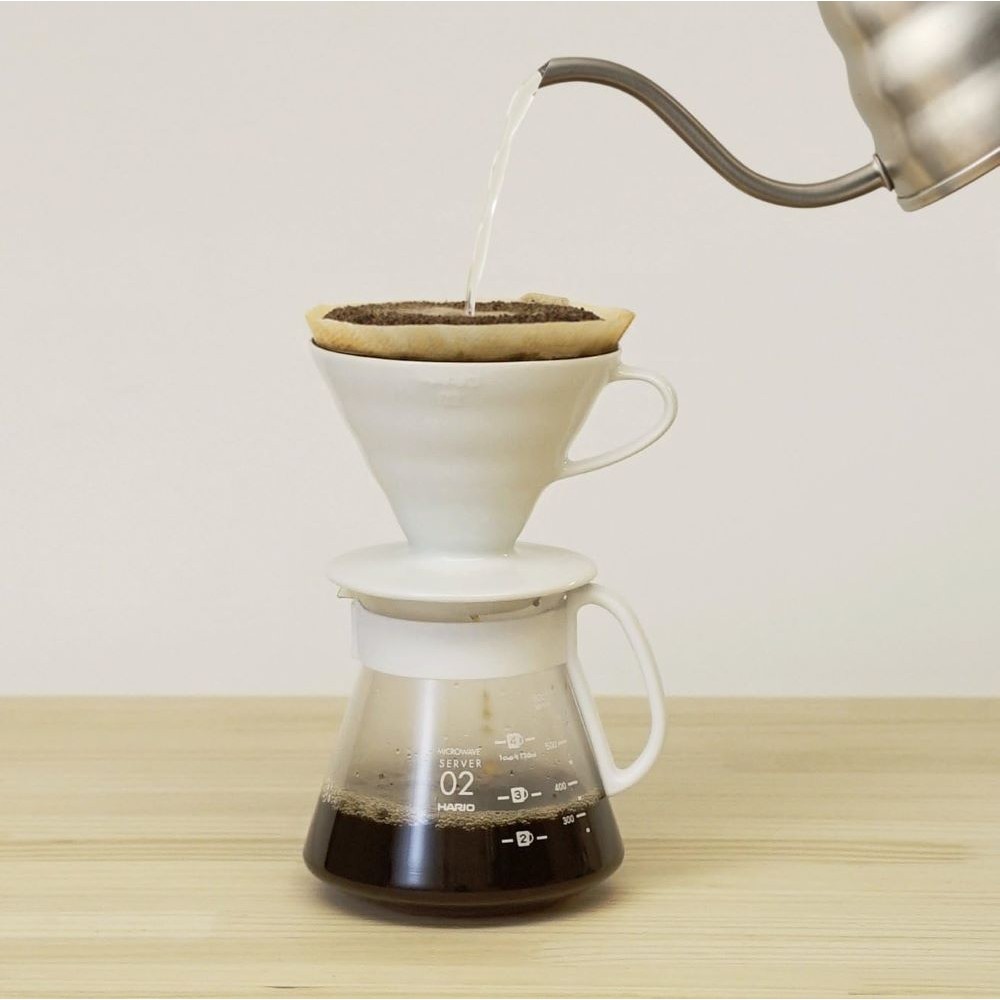 HARIO XVDD-3012W [V60 Ceramic Dripper 02 Set] Coffee Accessories [Direct from Japan]-FUKUOKA_OTAKU