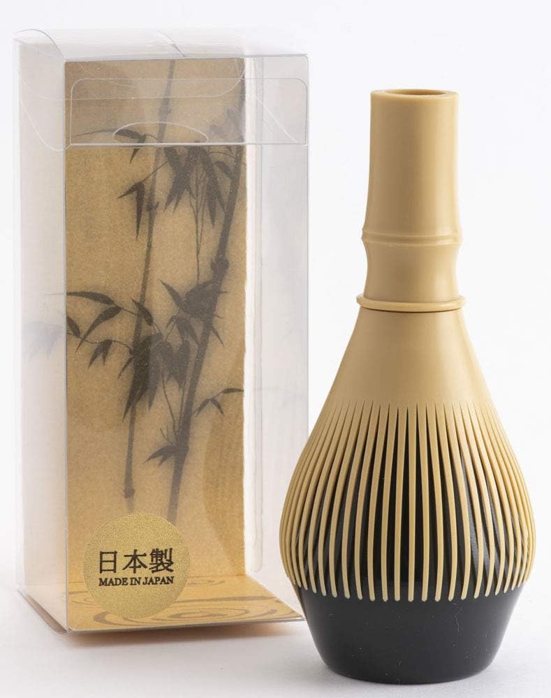 Resin Matcha Whisk with Curl Fixer Stand - Made in Japan Durable Tea Whisk