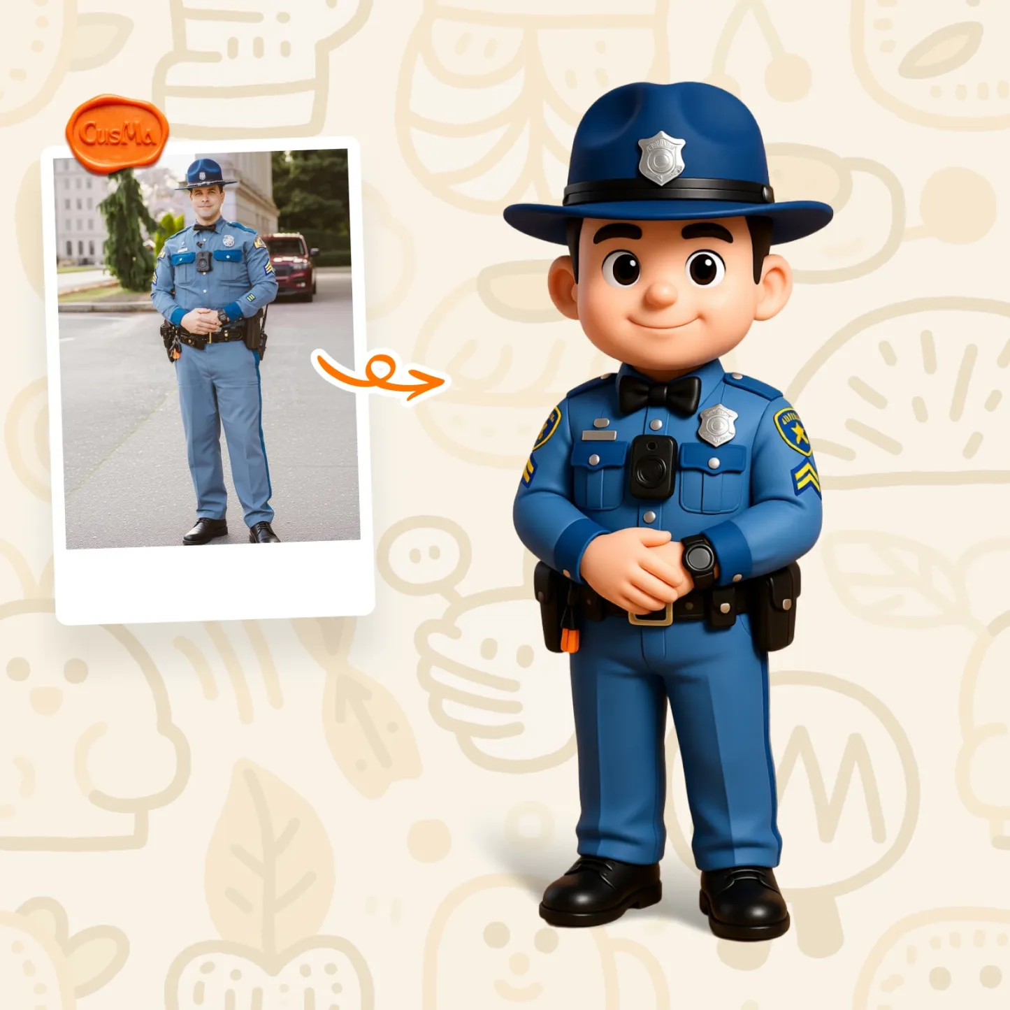 Customized 3D figure for policeman