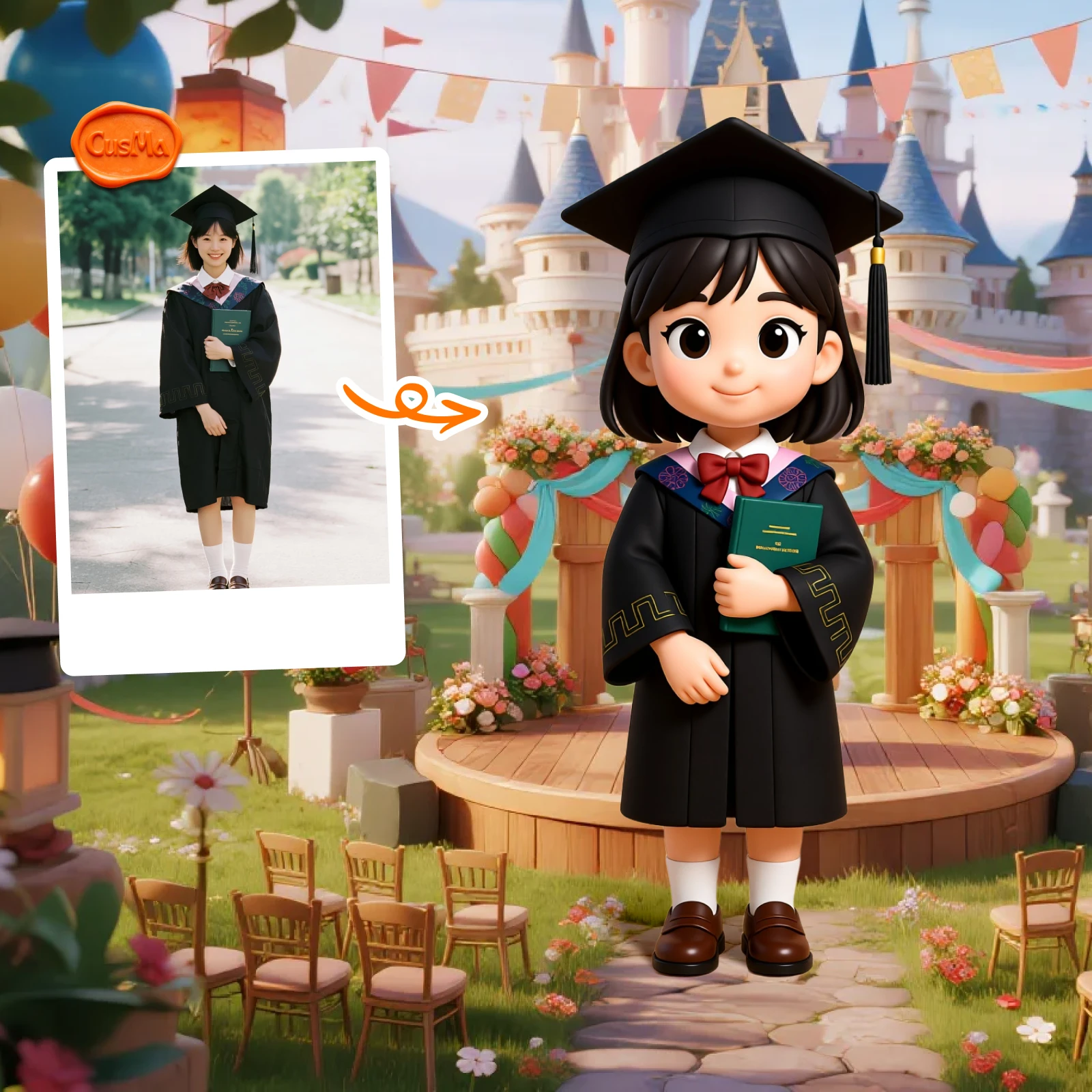 Customized 3D figure for graduates