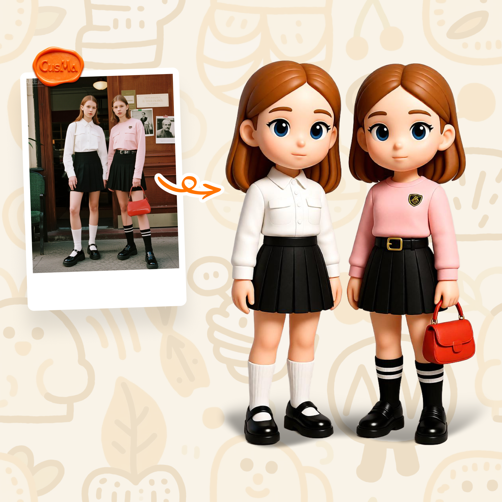 Customized 3D figure for sisters