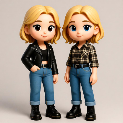 定制3D双人女性手办