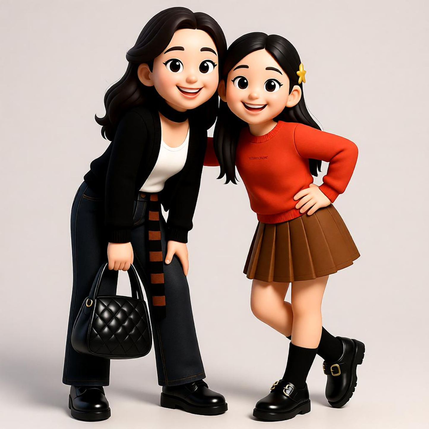 Customized 3D figure for two girls