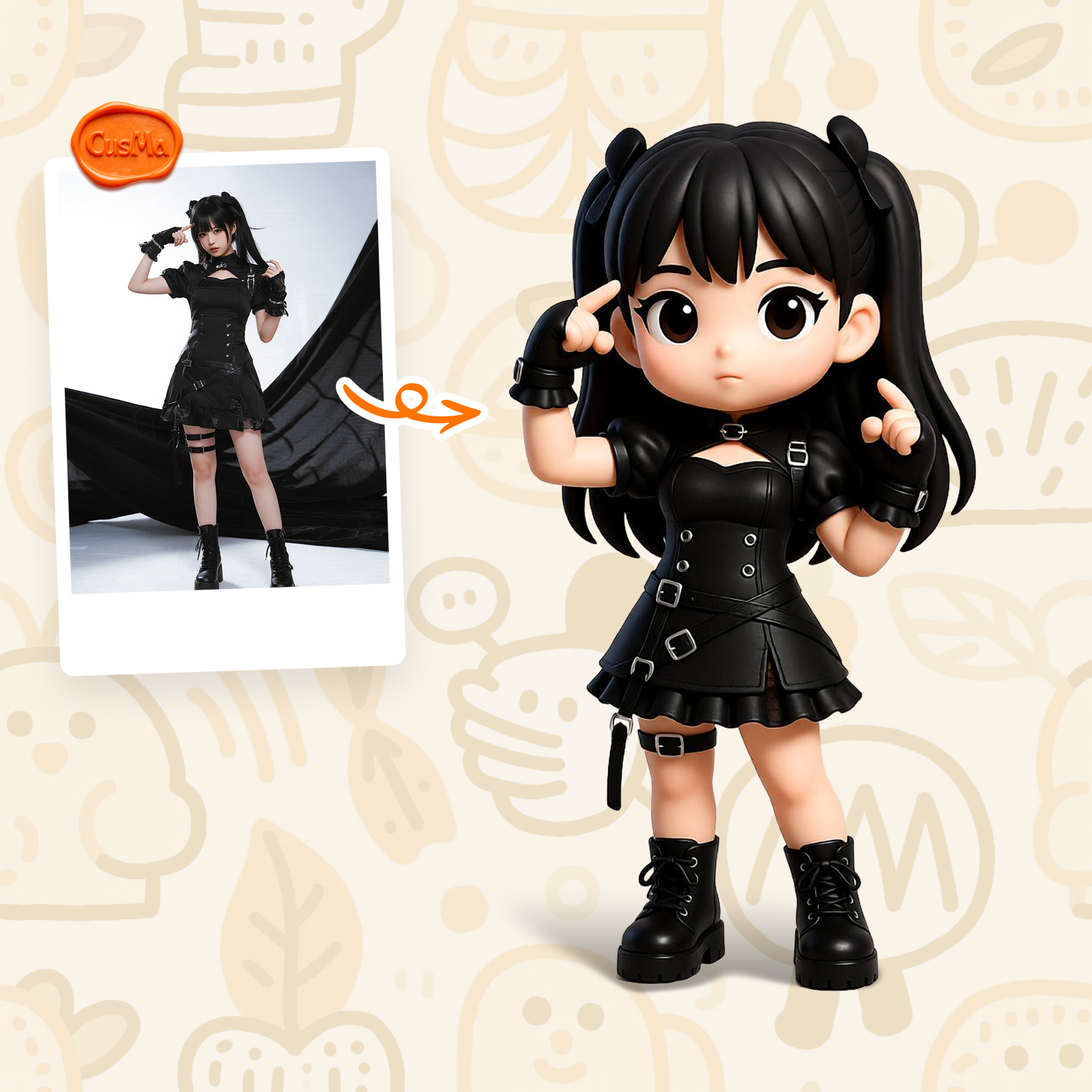 Customized 3D figure for dark lolita