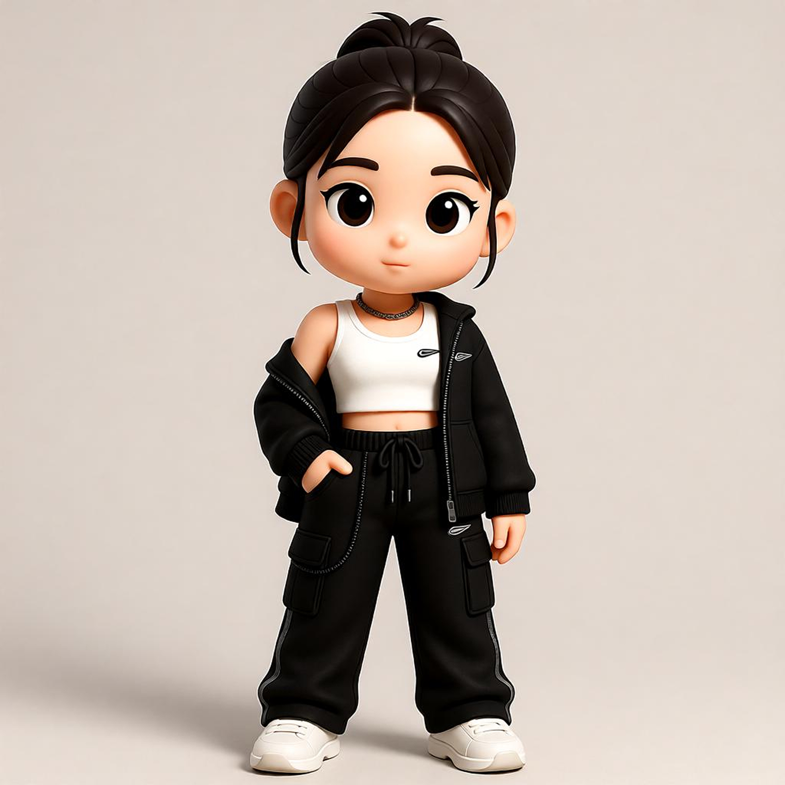 Customized 3D figure for girl in casual wear
