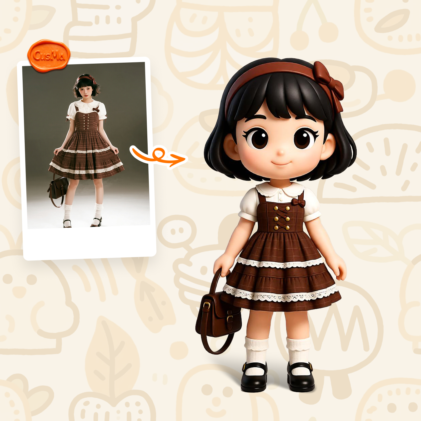 Customized 3D figure for cute girl