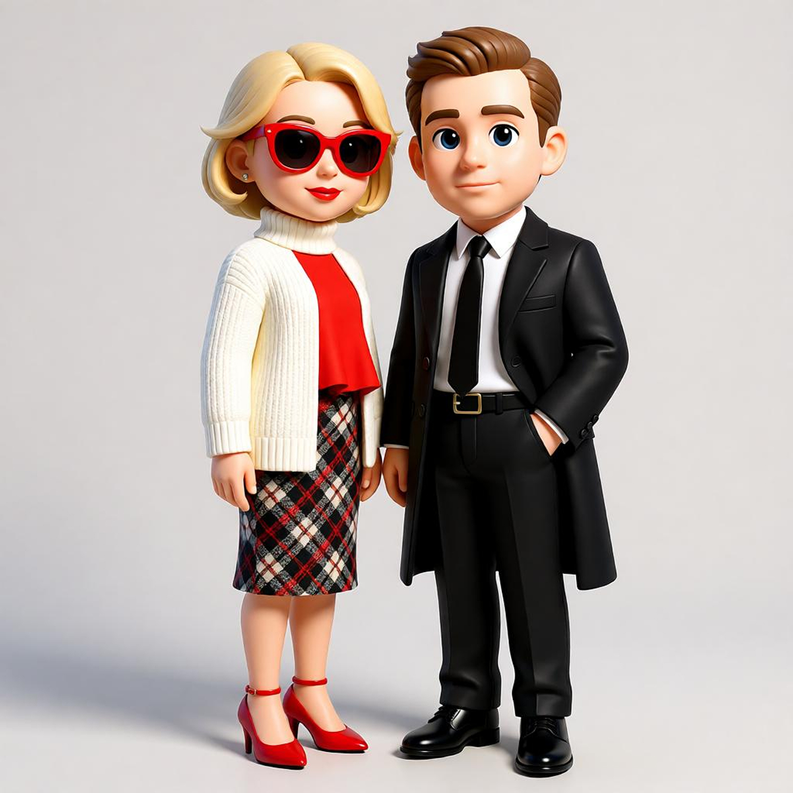 Customized 3D figure for  couple in casual wear