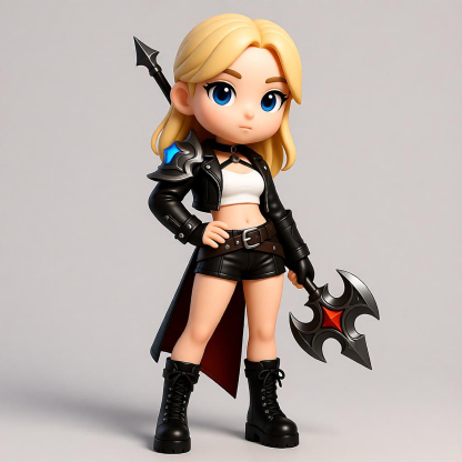 Customized 3D figure for female cosplay character