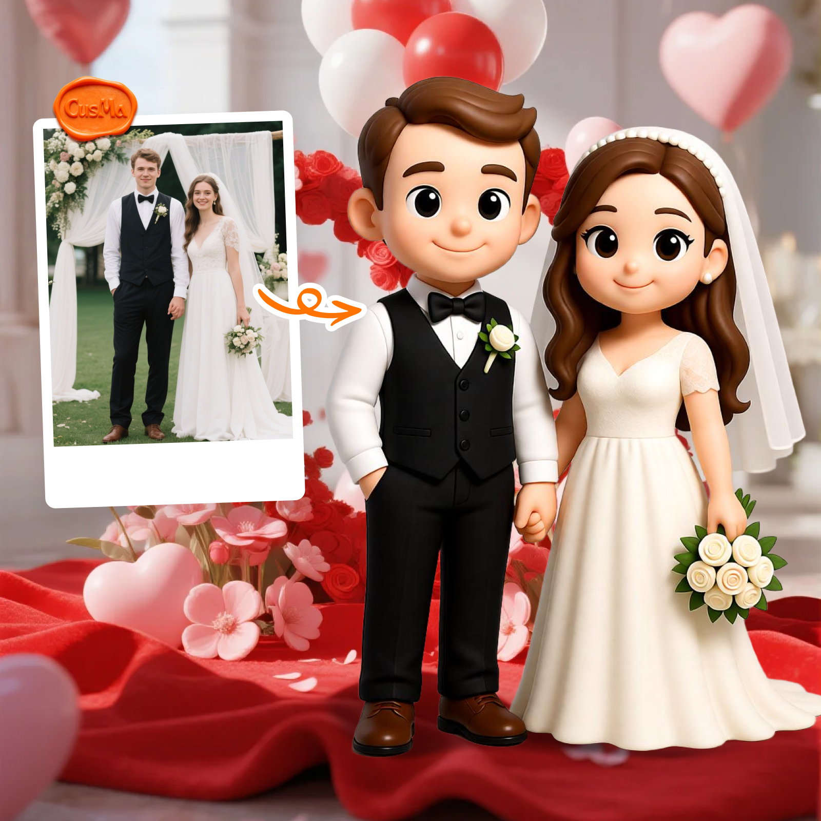 Customized 3D figure for Wedding Couples