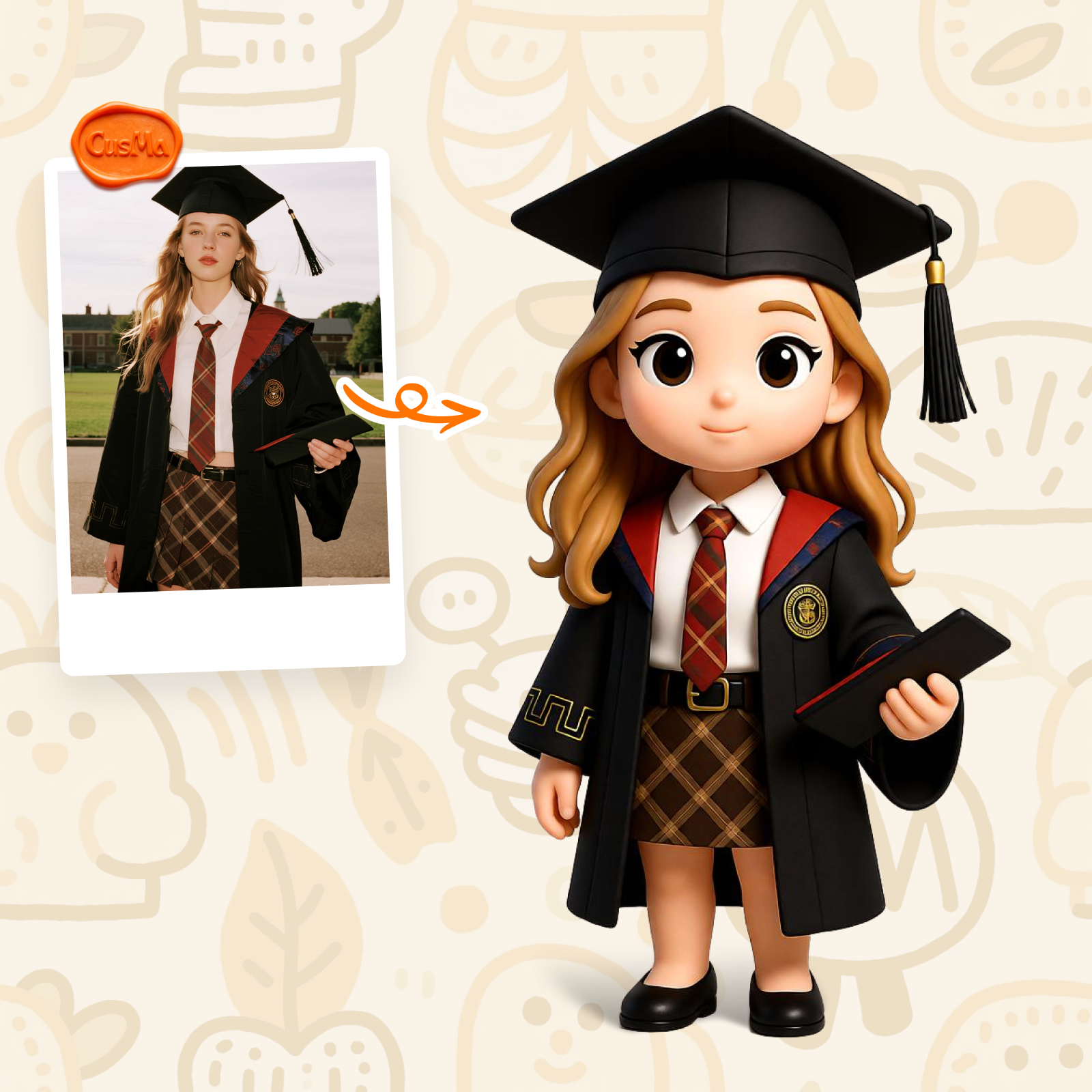 Customized 3D figure for Female Graduates