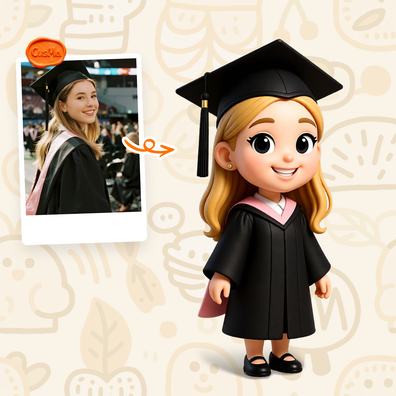 Customized 3D figure for Female Graduates