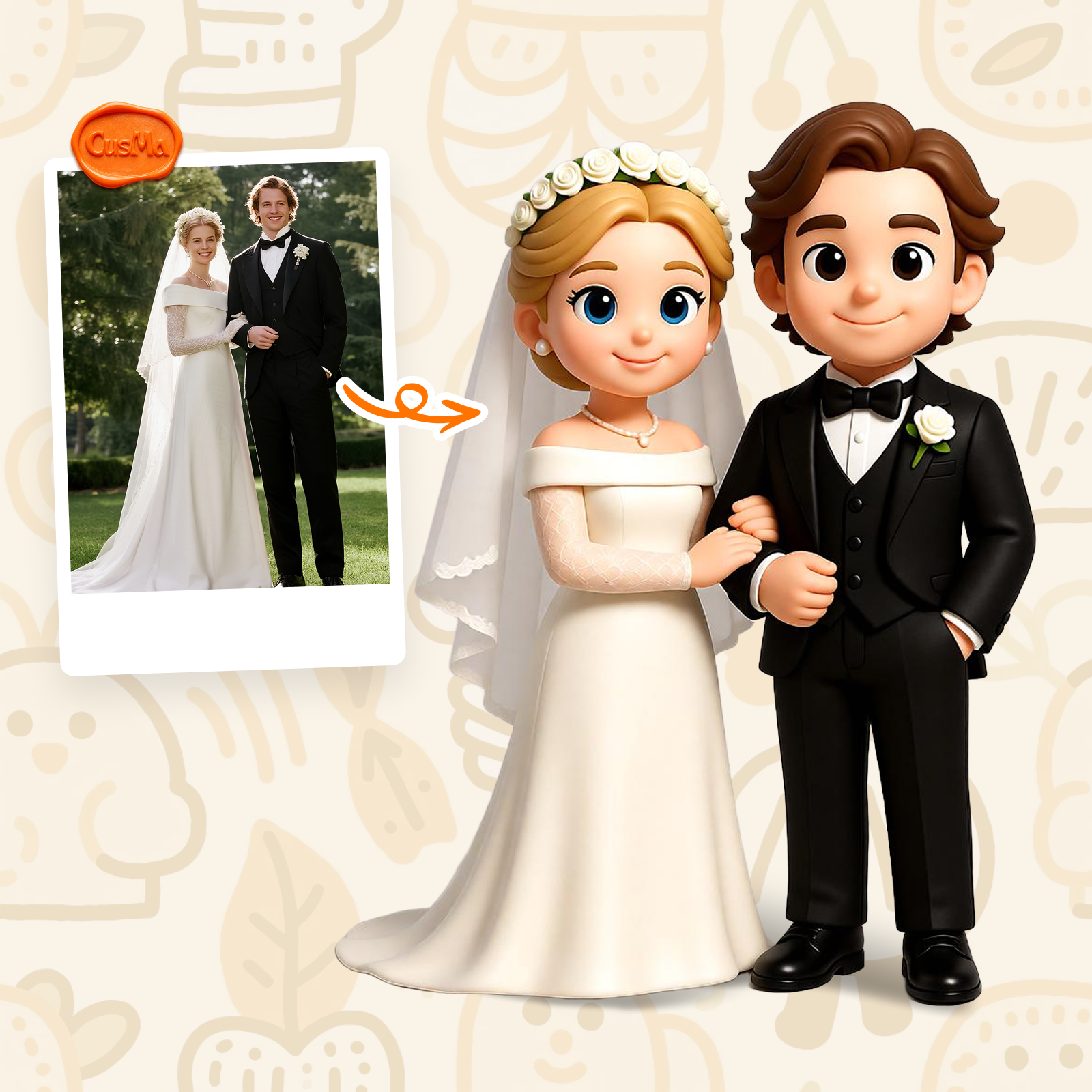 新婚夫妻定制 3D 手办