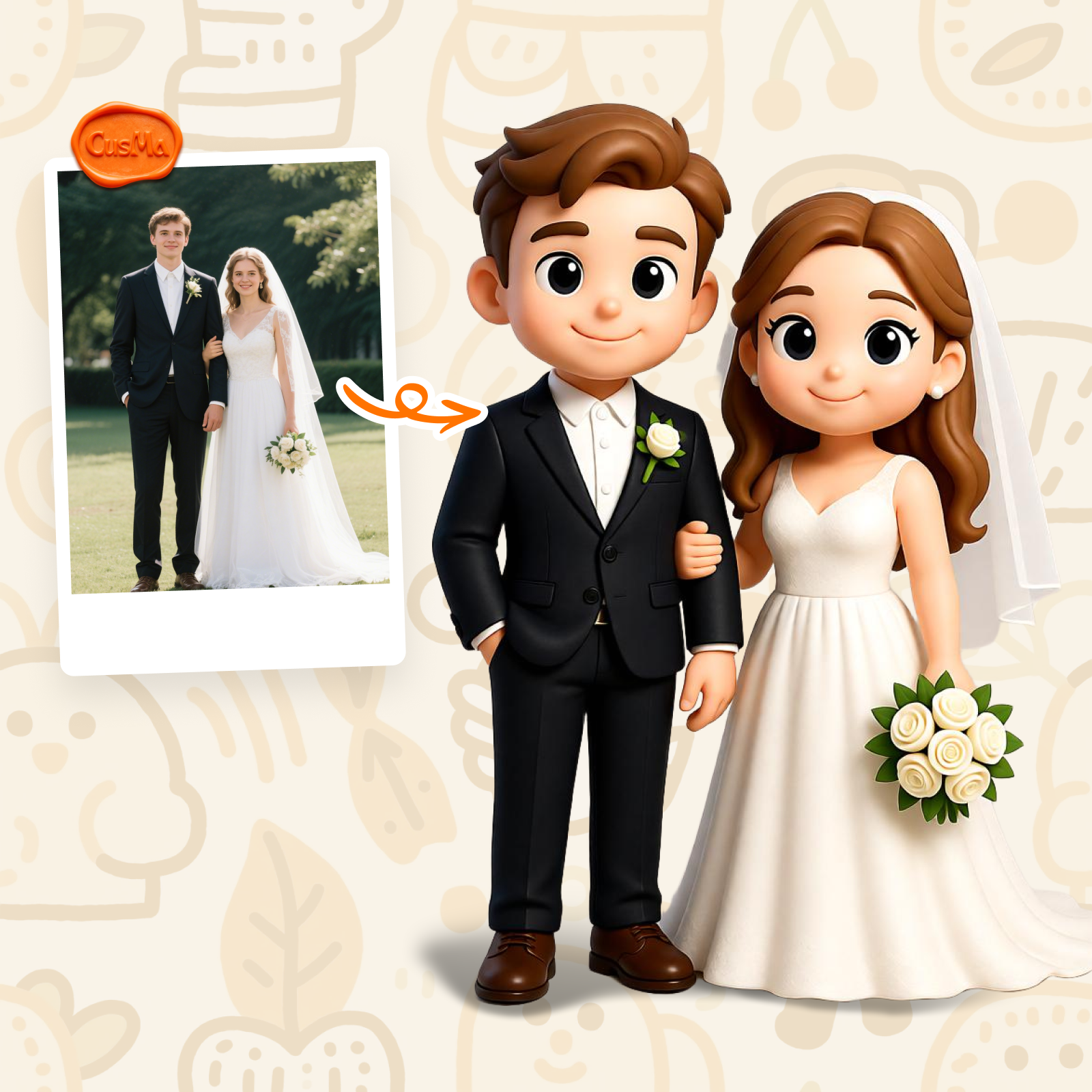 Customized 3D figure for Wedding Couples