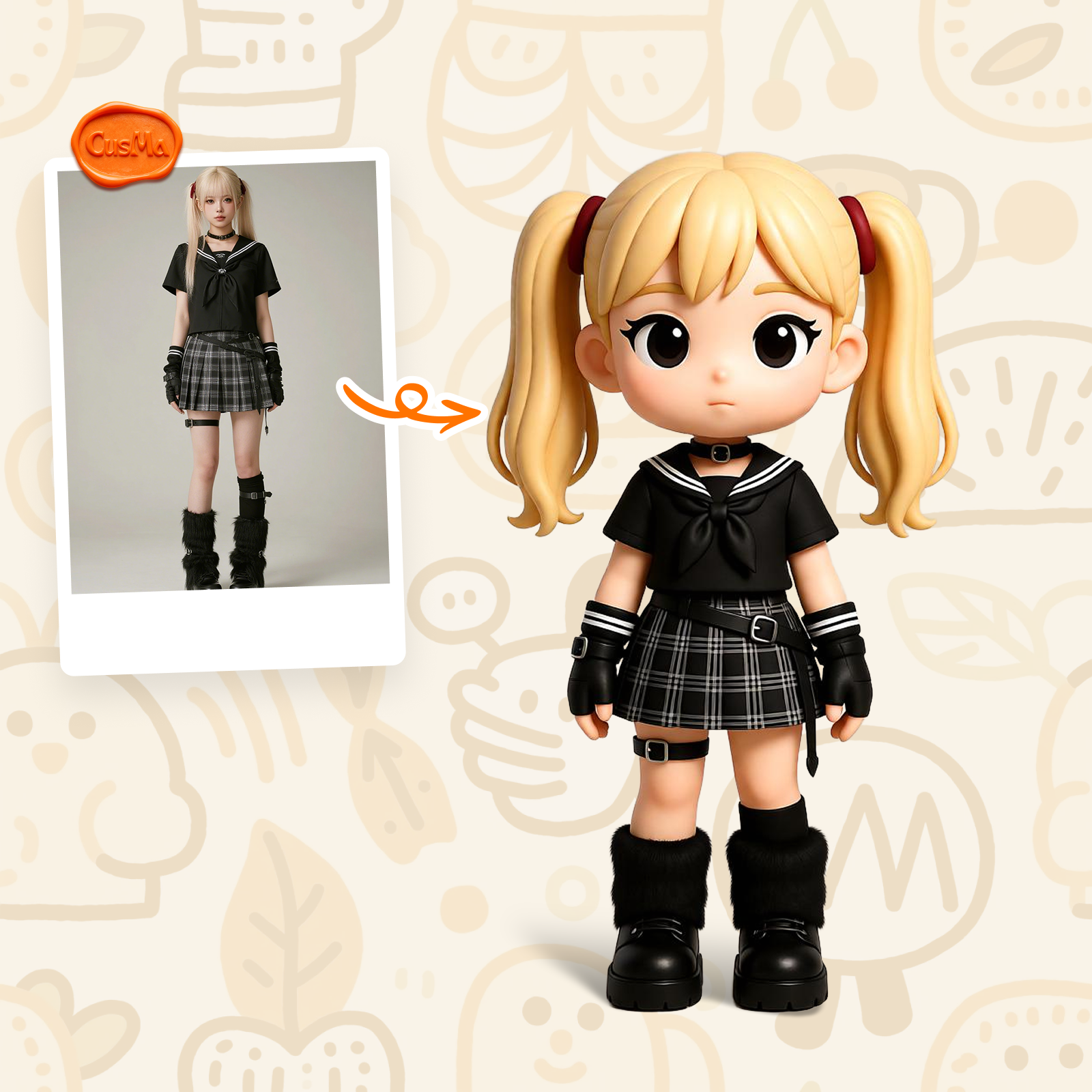 定制3D时尚女孩手办