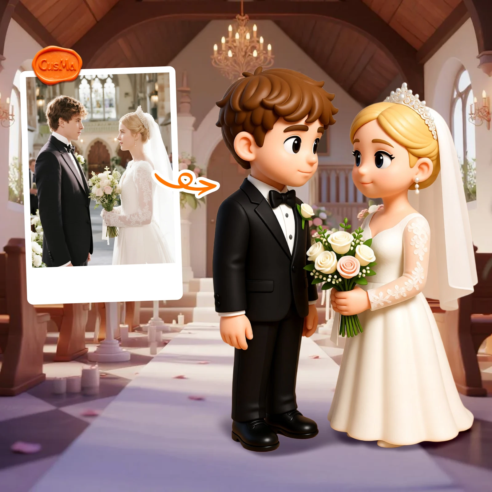 Customized 3D figure for wedding