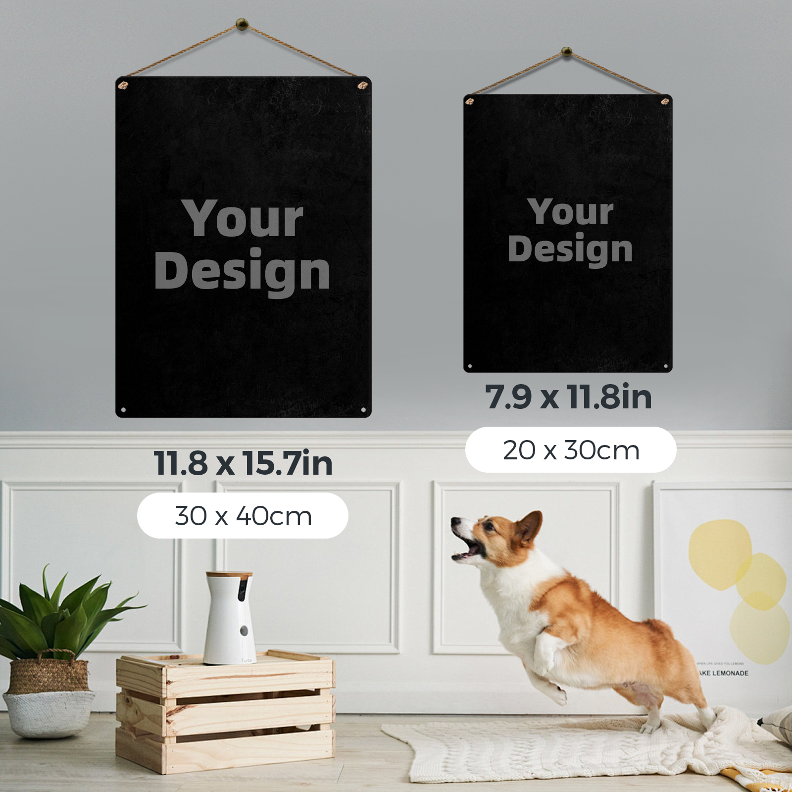 Vintage Aluminum Metal Painting