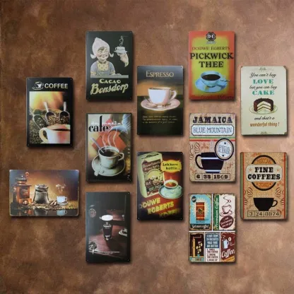 - Vintage Aluminum Metal Painting, Rustic Wall Hanging Art for Farmhouse Kitchen Office, Unique Handmade Home Accent