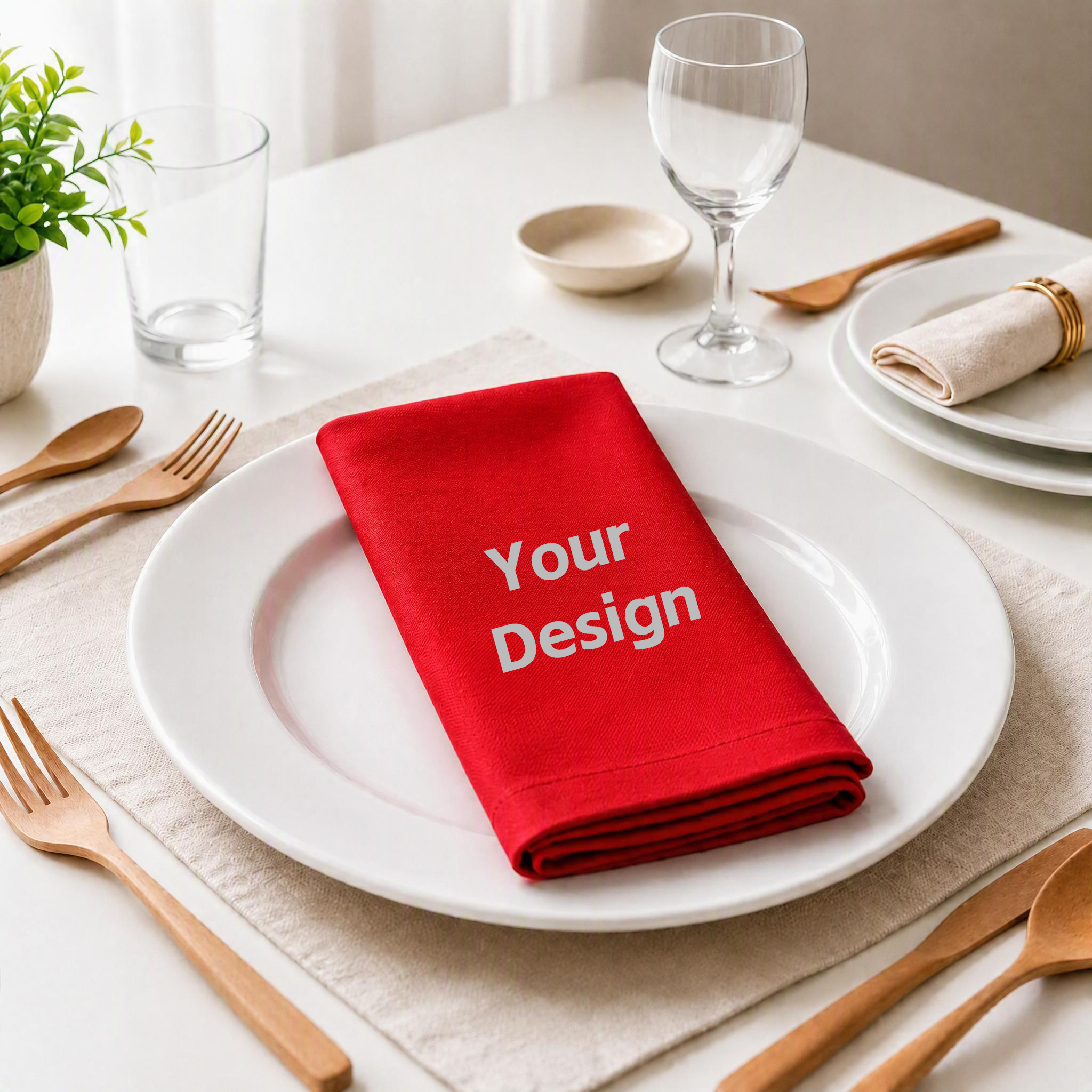 Custom Red Tablecloth – Personalized Photo & Design Table Cover