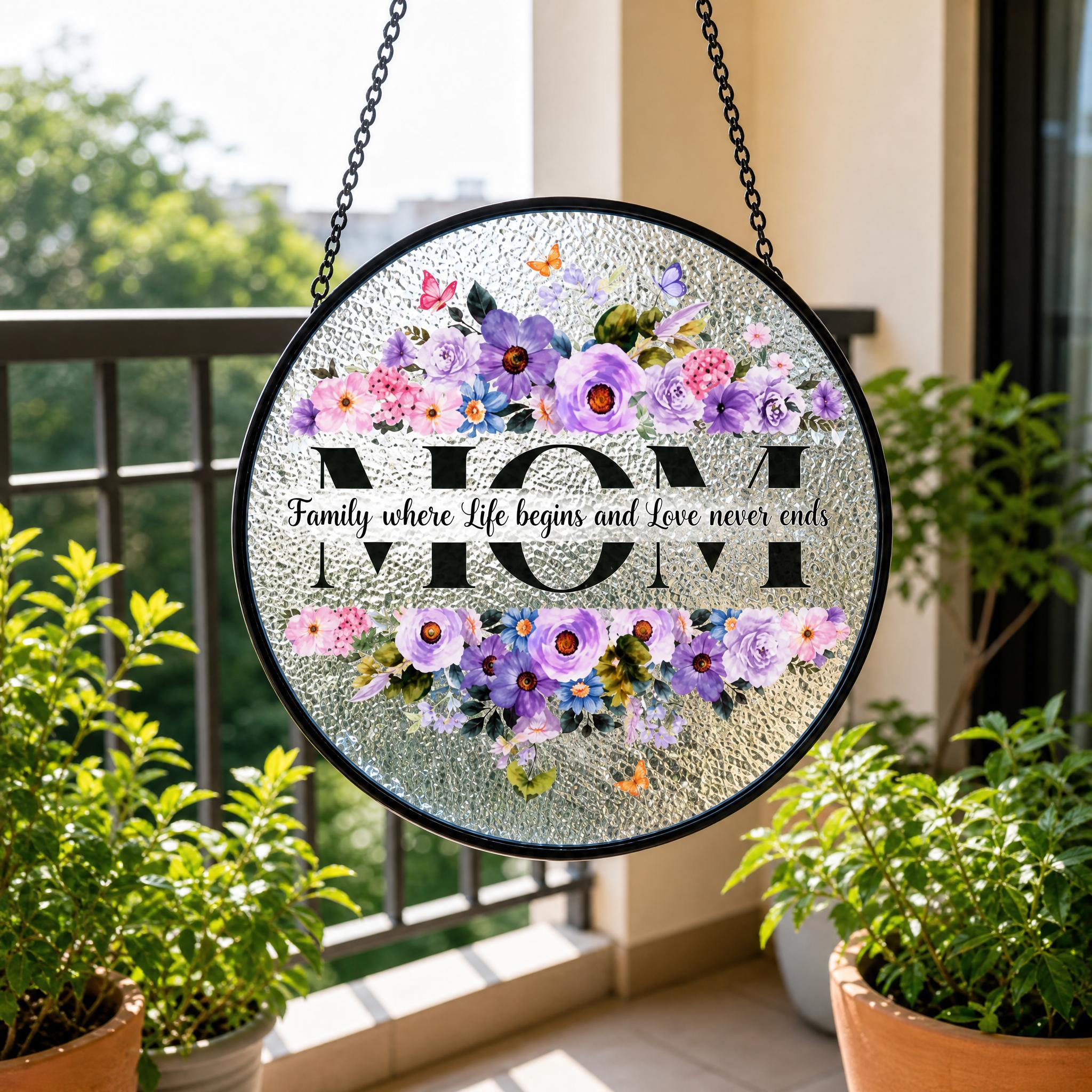 Custom Glass Suncatcher – Personalized Window Hanging Decor