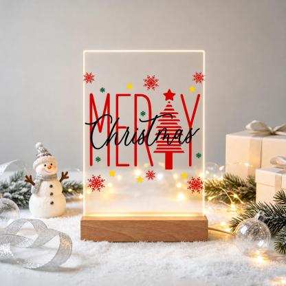 Custom Wooden Base Night Light – Personalized Photo Acrylic Lamp
