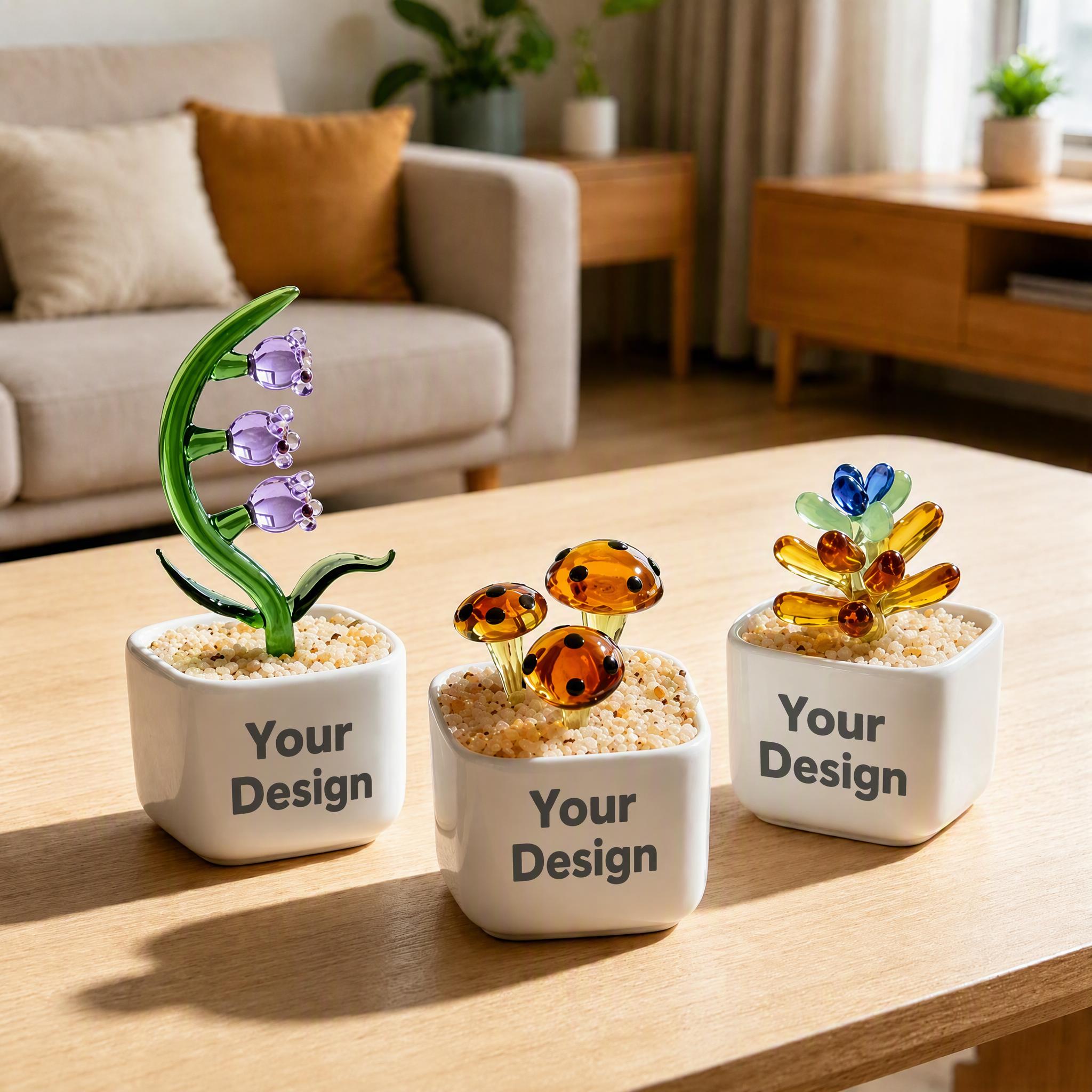 Custom Glass Flower Pot – Personalized Decorative Planter