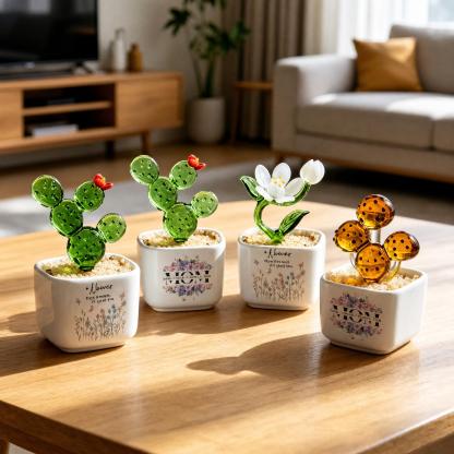 Custom Glass Flower Pot – Personalized Decorative Planter