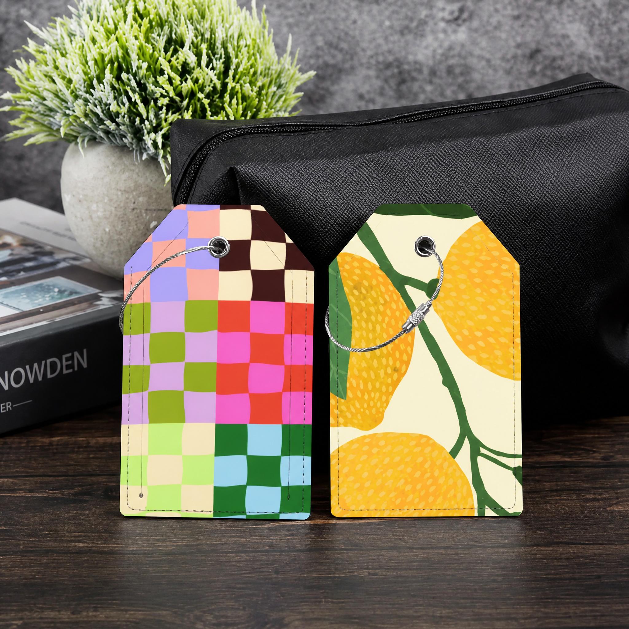 Custom Double-Sided Luggage Tag – Personalized PU Leather Suitcase Tag