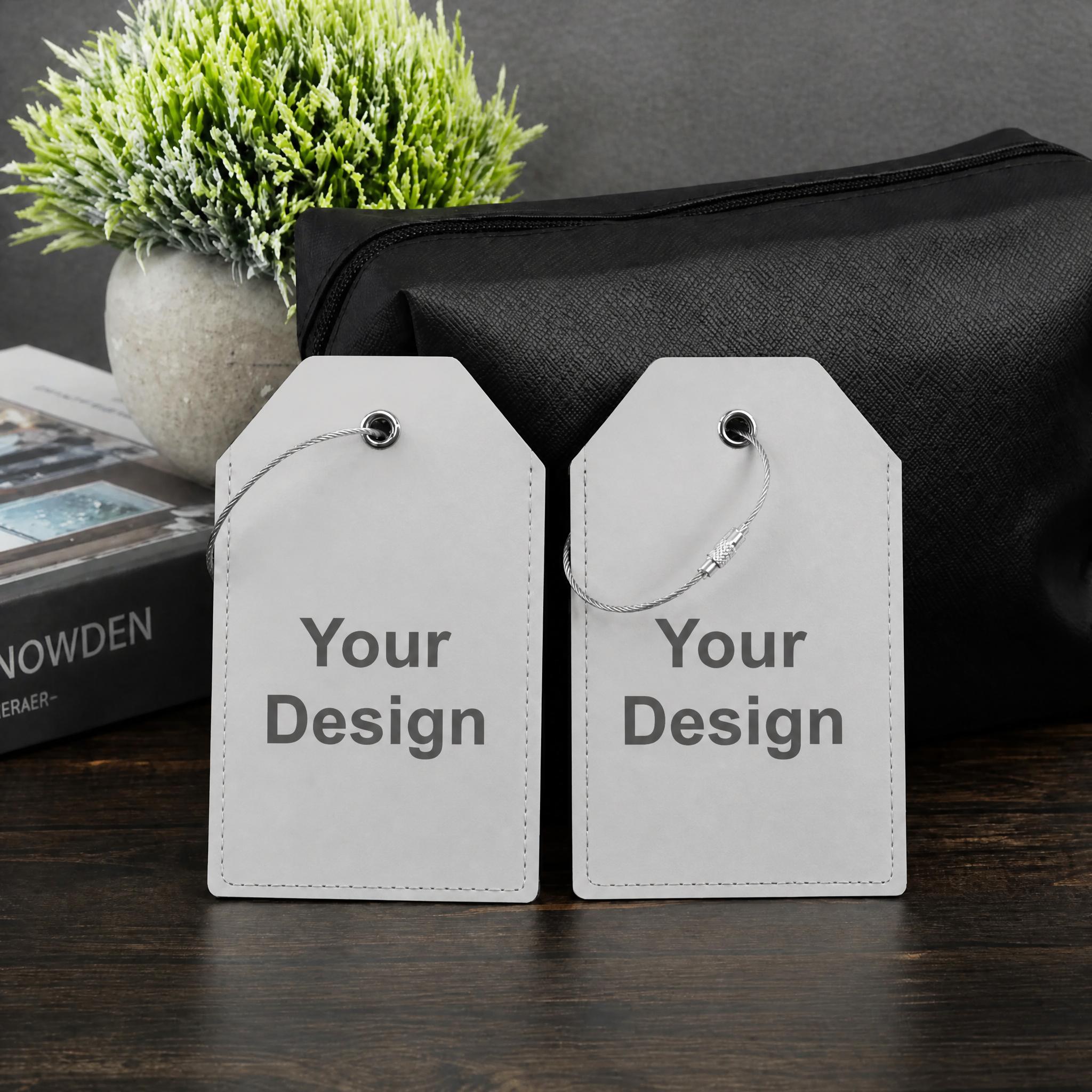 Custom Double-Sided Luggage Tag – Personalized PU Leather Suitcase Tag