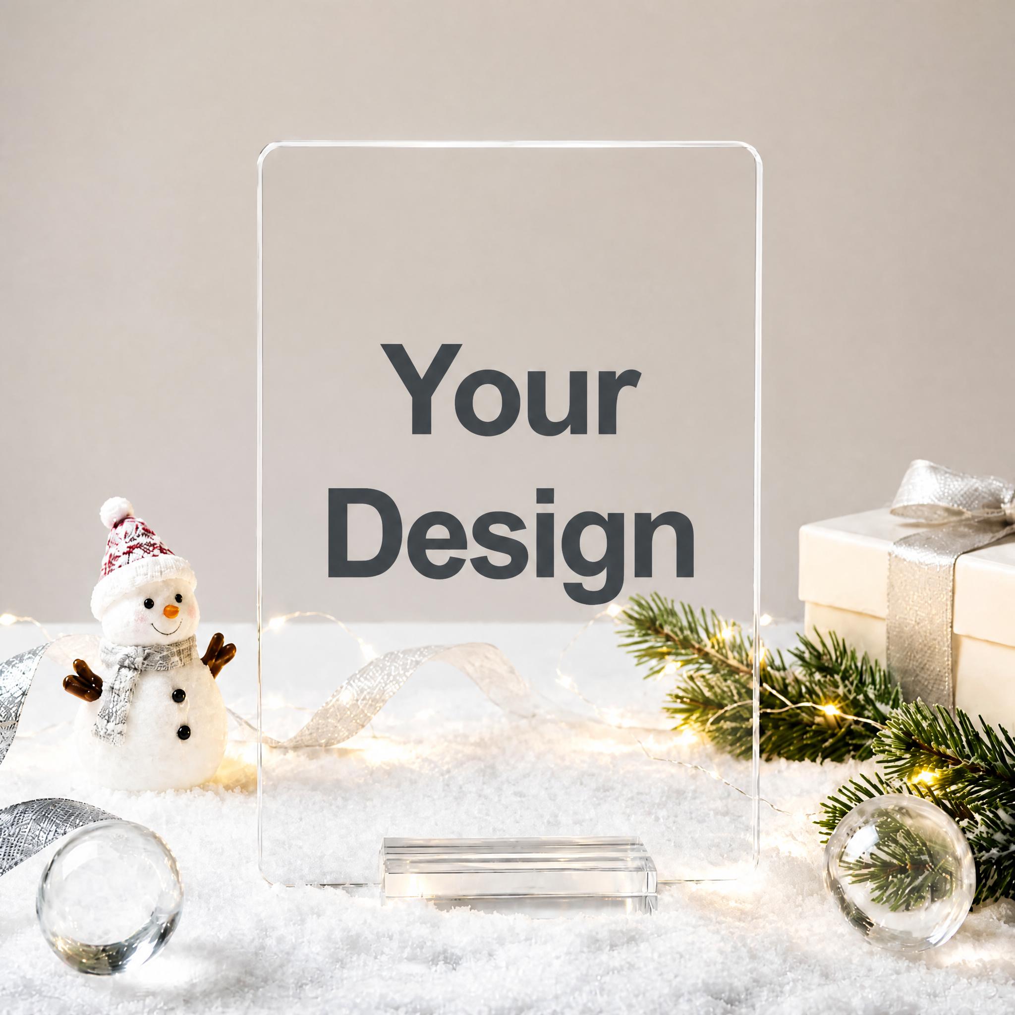 Custom Acrylic Display Stand with Base – Personalized Photo Desk Decor
