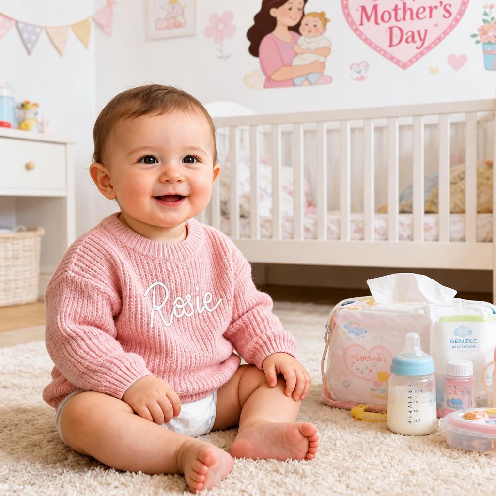 Custom Hand-Embroidered Kids Sweater – Personalized Baby & Toddler Sweater