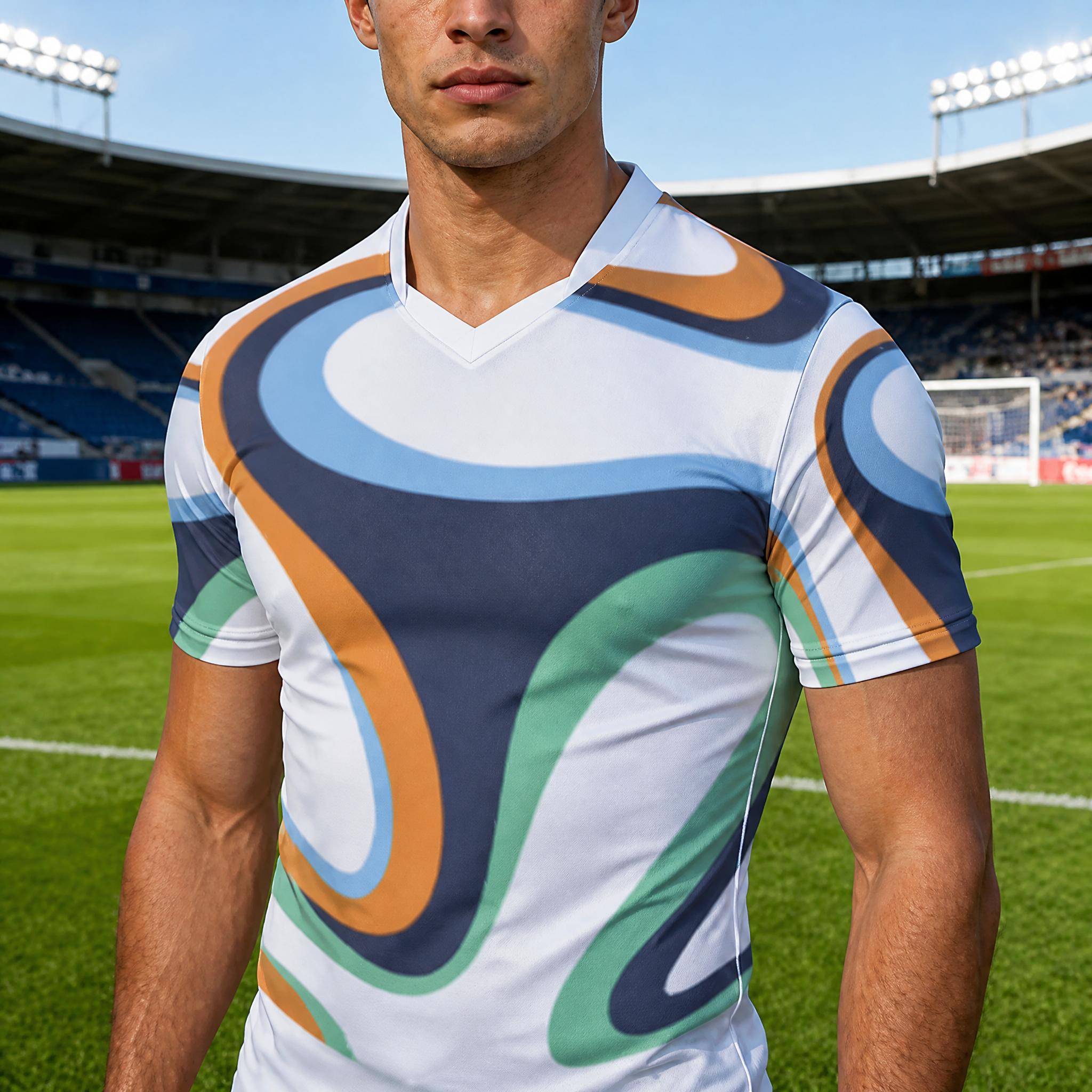 Custom V-Neck Football Jersey – Personalized Heat-Transfer Sports Shirt