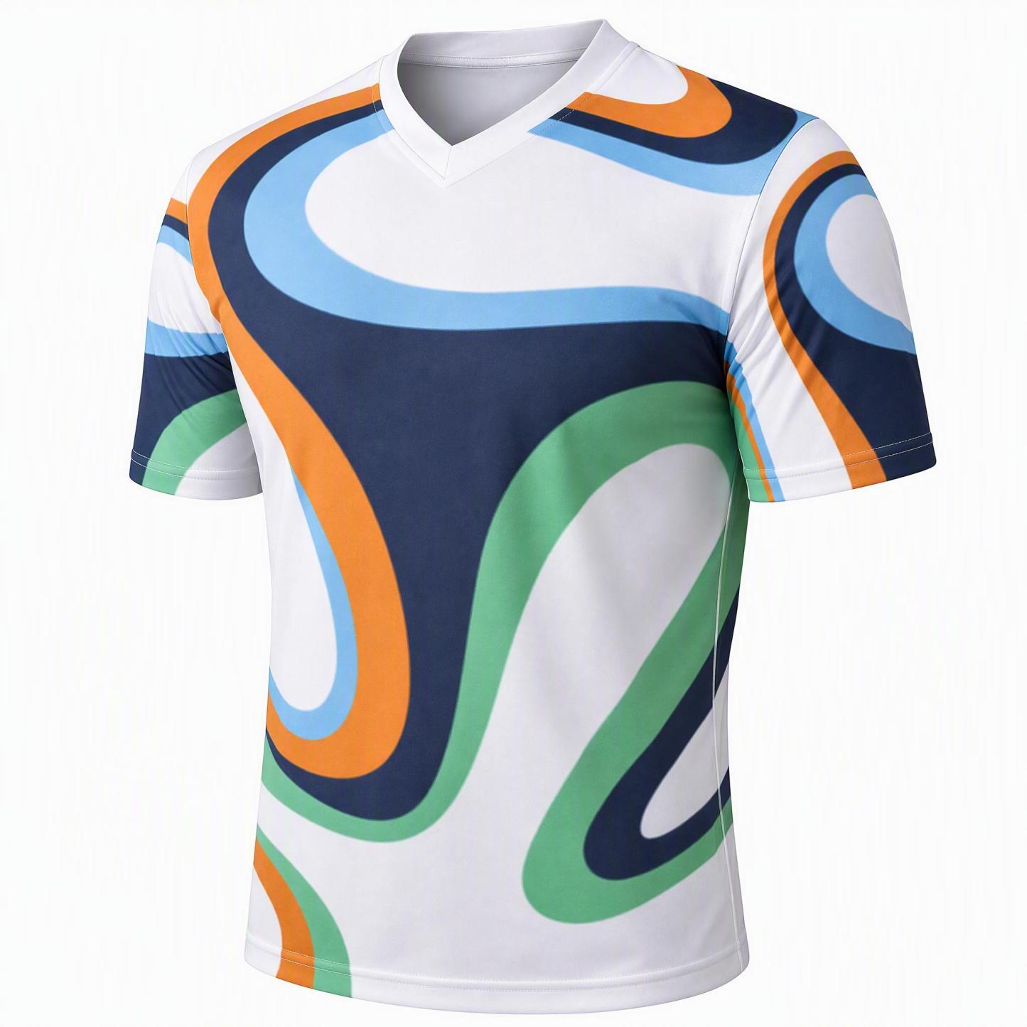 Custom V-Neck Football Jersey – Personalized Heat-Transfer Sports Shirt