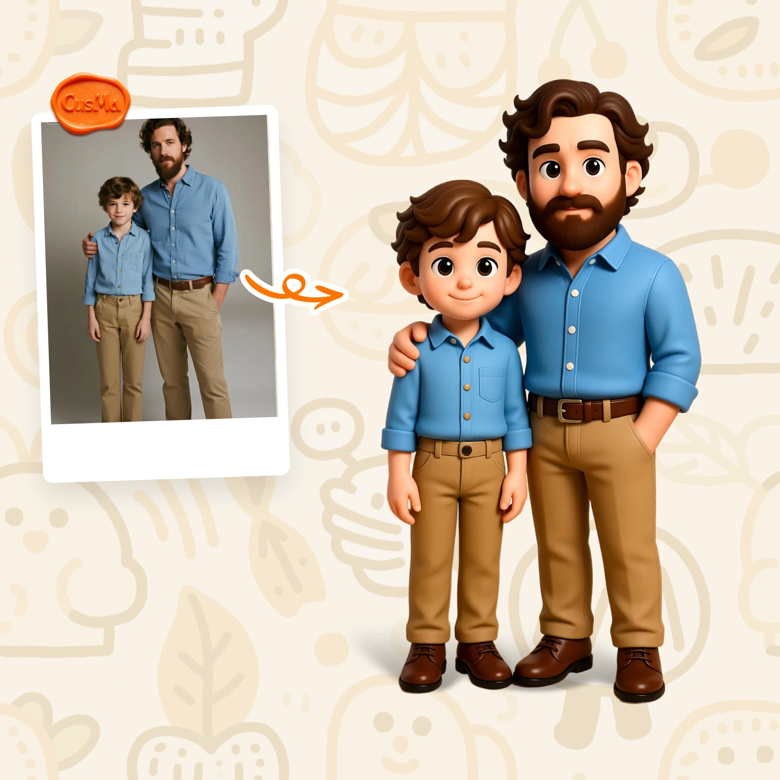 Customized 3D figure for father