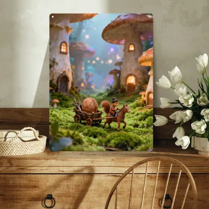 - Vintage Aluminum Metal Painting, Rustic Wall Hanging Art for Farmhouse Kitchen Office, Unique Handmade Home Accent