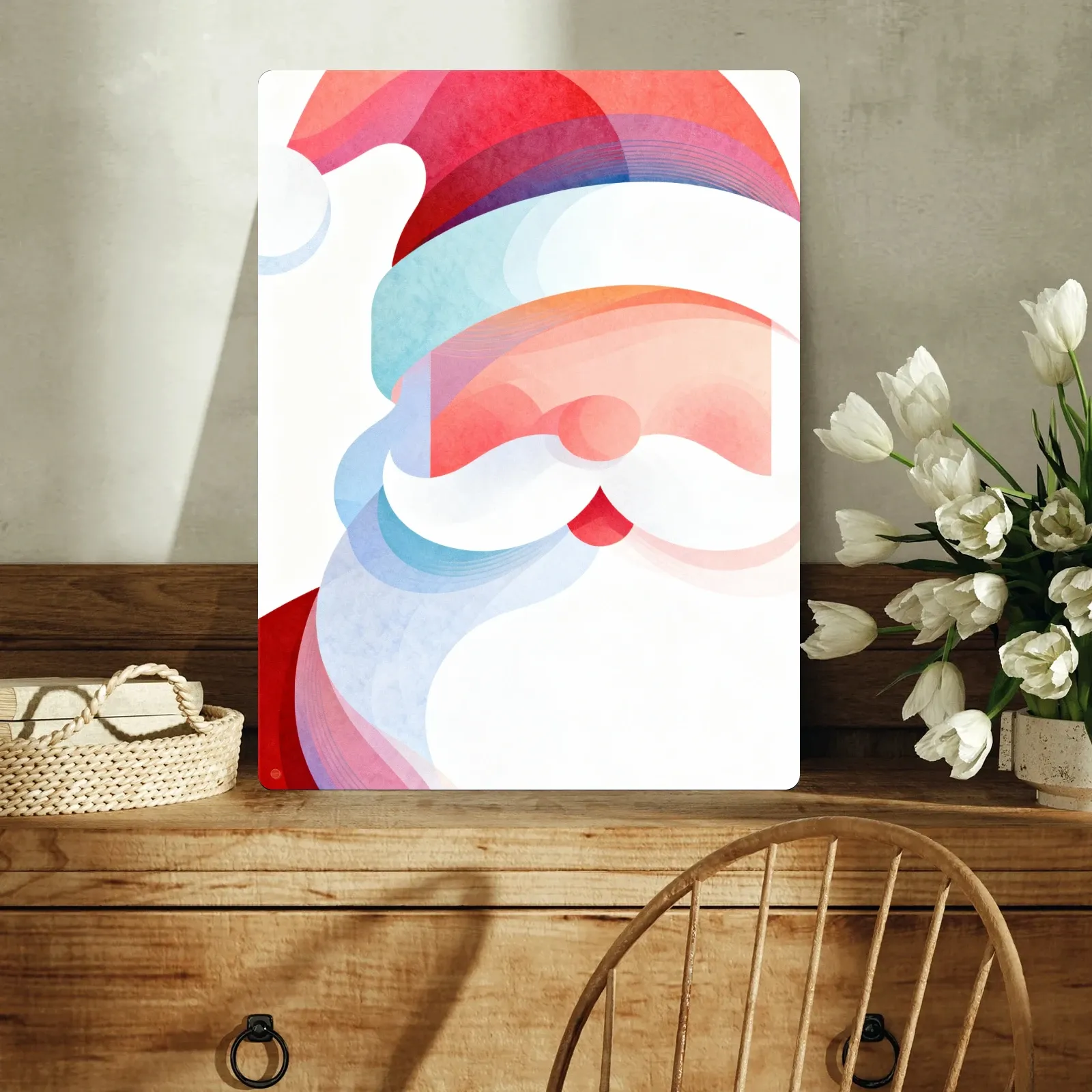 - Vintage Aluminum Metal Painting, Rustic Wall Hanging Art for Farmhouse Kitchen Office, Unique Handmade Home Accent