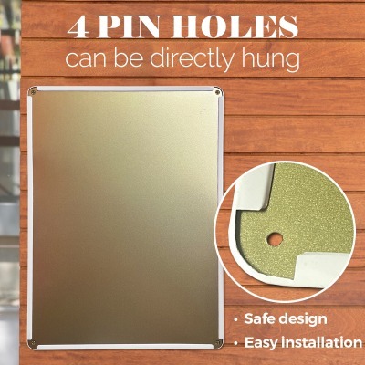 Vintage Aluminum Metal Painting