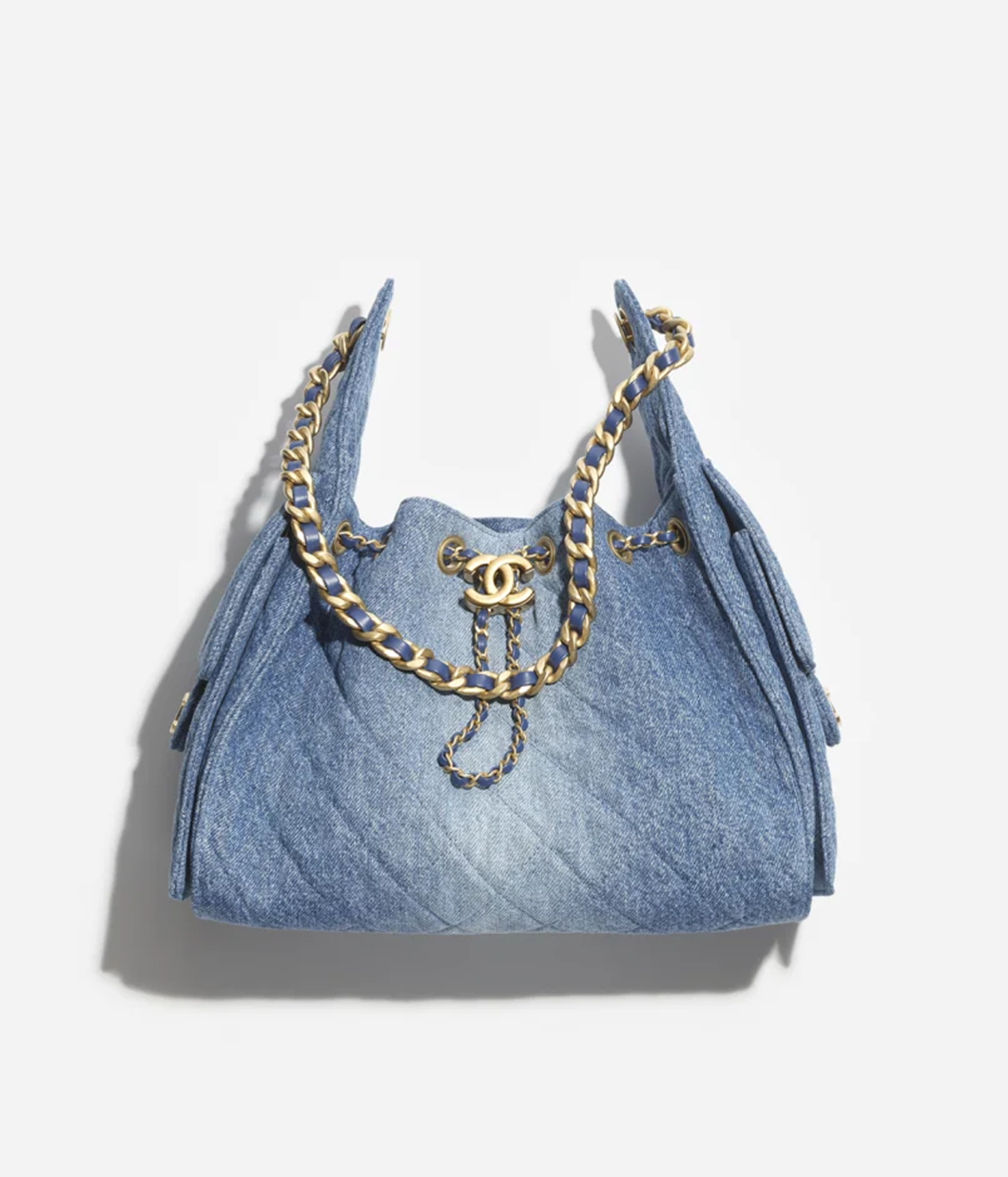 CHANEL 25 スモール ハンドバッグ/ ウォッシュド デニム  ブルー