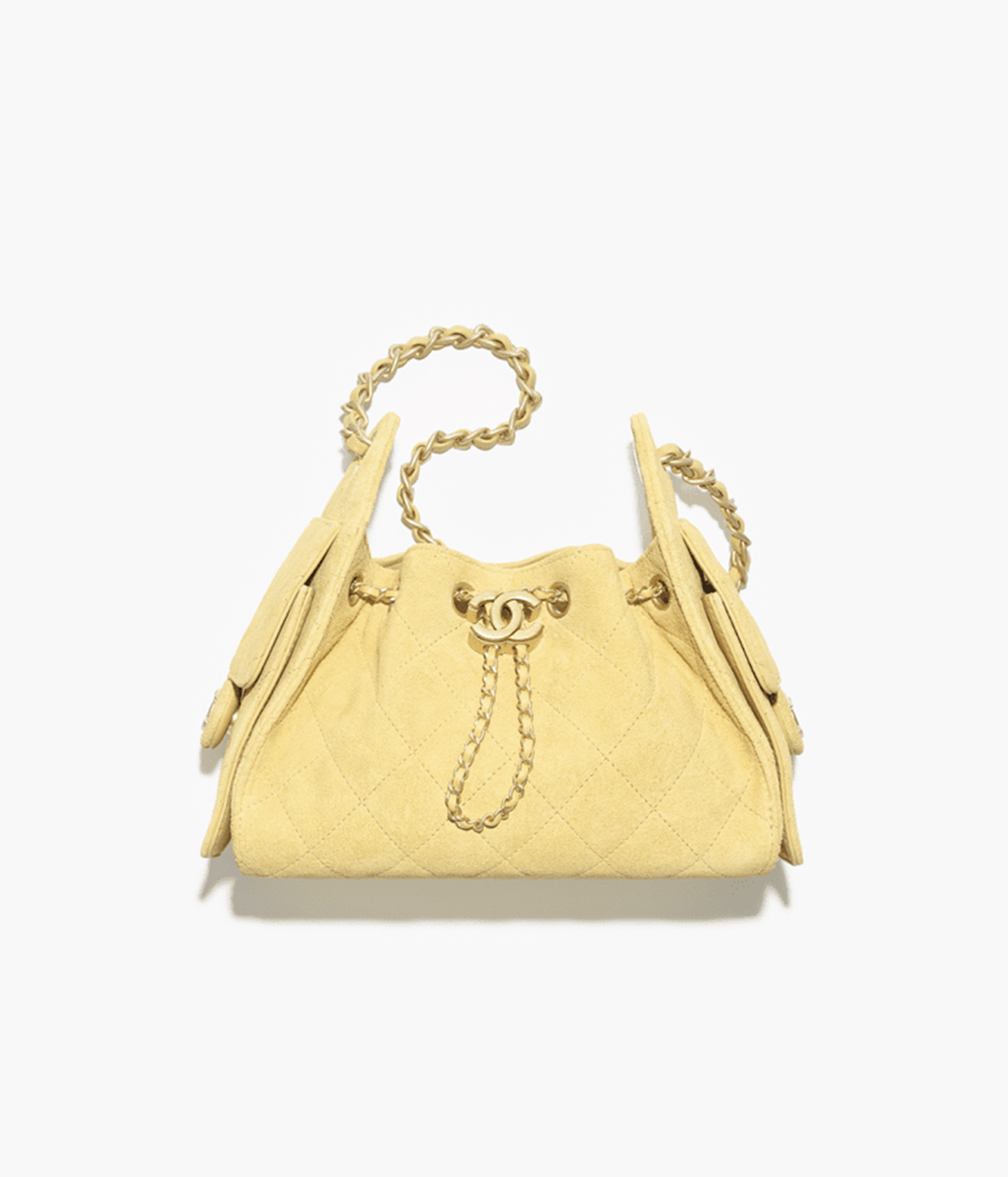 CHANEL 25 ミニ ハンドバッグ / スエード カーフスキン  イエロー