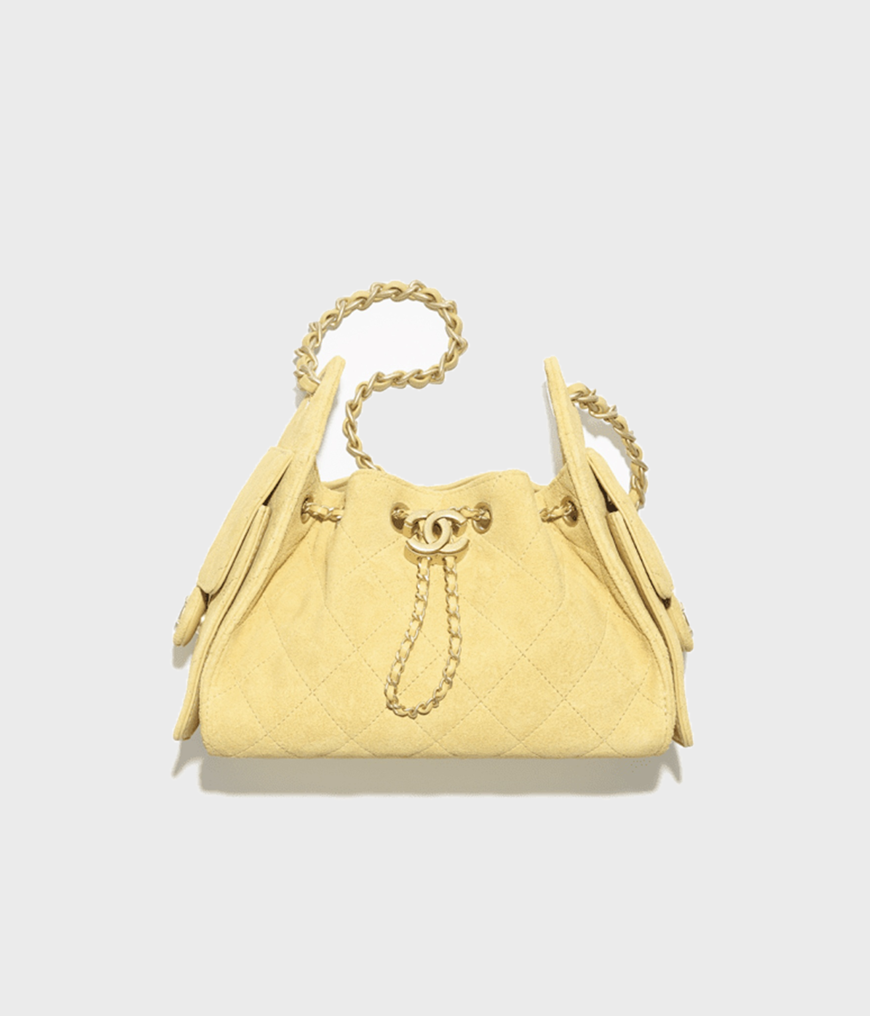 CHANEL 25 ミニ ハンドバッグ / スエード カーフスキン  イエロー